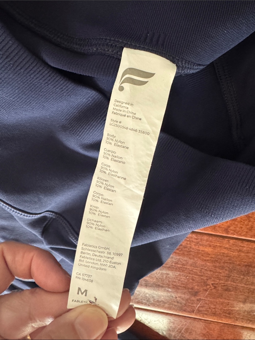 Fabletics Capri Navy High-Waist Leggings womens M - Picture 3 of 9